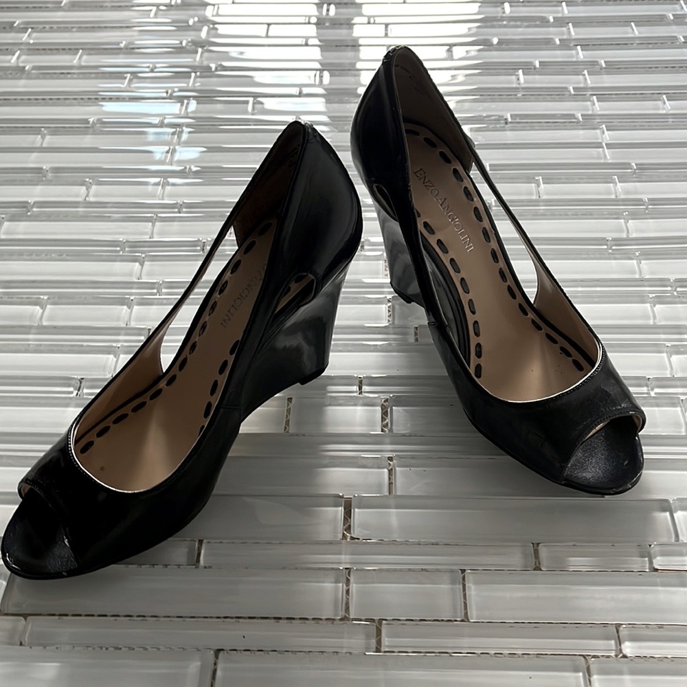 Enzo Angiolini Open Toe Wedge Heels